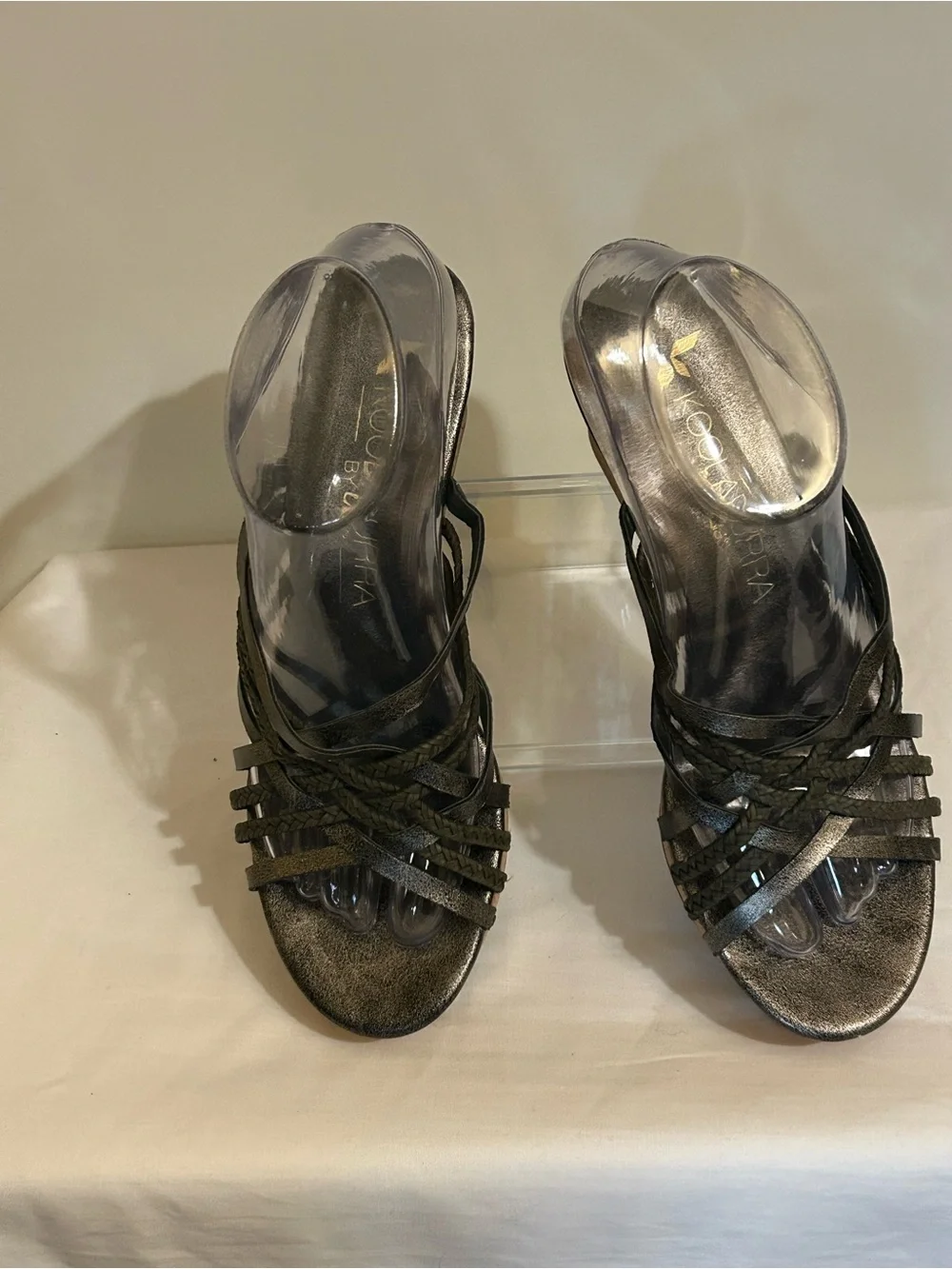 UGG Koolaburra Metallic leather strap Cork Wedges in size 8